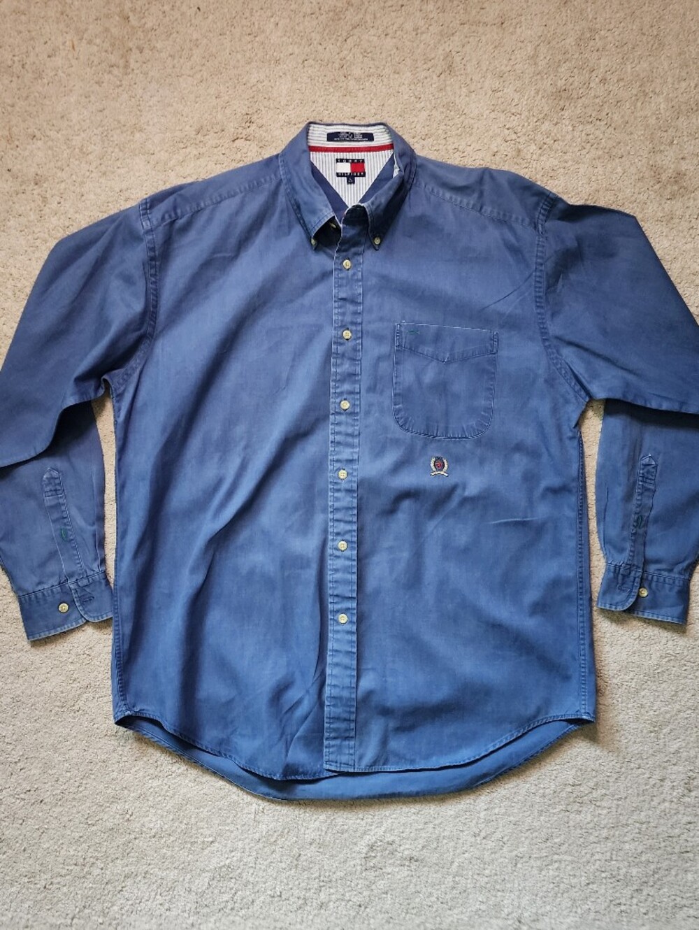 Tommy Hilfiger Men's Blue Button-Down Shirt Jacket